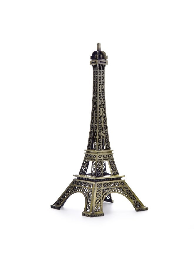 ESHATO Bronze Metal Eiffel Tower Statue, 7inch Decorative Figurine Replica Stand Holder for Cake Topper Table Decor Gift Party Home Decoration - Image 1